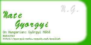 mate gyorgyi business card