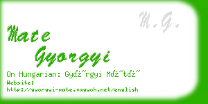 mate gyorgyi business card